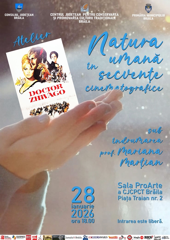 “Natura umană în secvențe cinematografice”, atelier cultural la Centrul de Creație Brăila