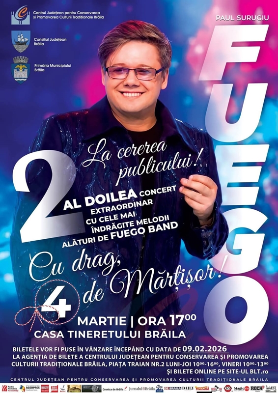 “Cu drag, de Mărțișor!” – Concert extraordinar susținut de Fuego la Brăila