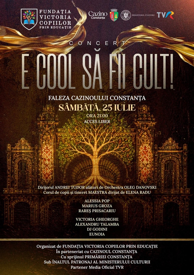 Constanța va găzdui gala “E cool să fii cult!”, un spectacol multimedia dedicat culturii și tinerilor artiști
