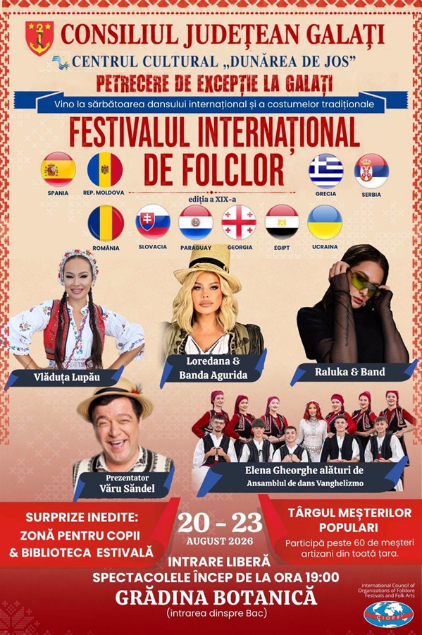 Festivalul Internațional de Folclor “Doina Covurluiului”, una dintre cele mai frumoase sărbători ale verii de la Galați