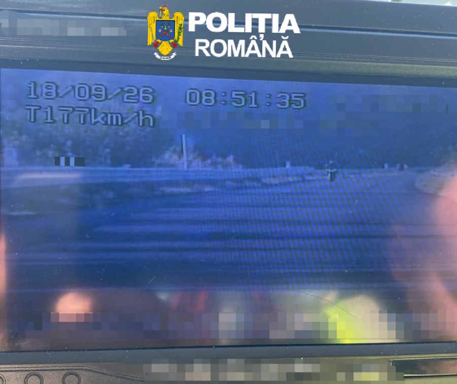 Motociclist tulcean surprins de polițiștii rutieri brăileni, conducând cu 177 km/h