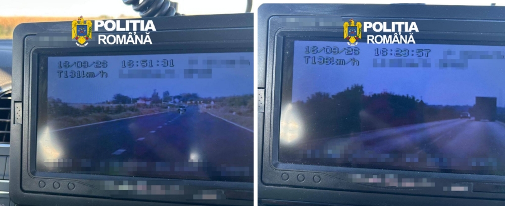 Tânăr șofer depistat de polițiștii rutieri, pe DN 21, cu viteze de peste 130km/h, de două ori într-o singură zi
