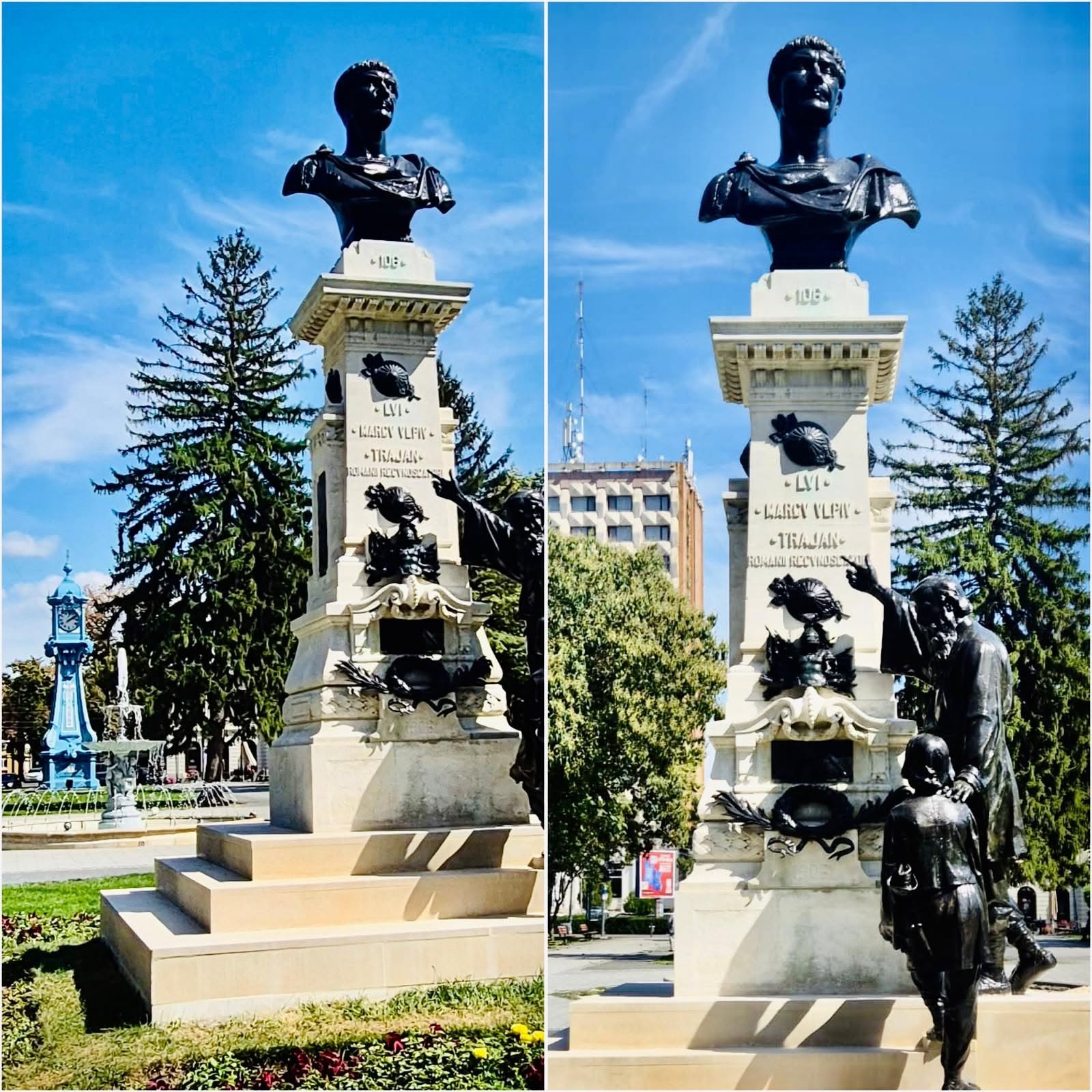 Centrul istoric al Brăilei, revitalizat pas cu pas. Statuia lui Traian, unul dintre monumentele-simbol ale orașului, a fost reabilitată